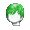Girl's Hat Head Hair Green - virtual item (questing)