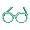 Teal Big Giant Glasses - virtual item