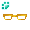 [Animal] Basic Gold Square Glasses - virtual item