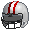 Silver and Red Football Helmet