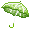 Green Leaf Transparent Umbrella - virtual item (Questing)