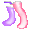 Purple & Pink Retro Astro Stockings - virtual item (Questing)