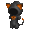 Orange Ribboned Black Cat Hooded Jumper