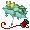 Teal Happy Frog Umbrella - virtual item (Questing)