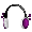 Purple Furry Earmuffs - virtual item (Questing)