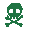 Green Skull & Bones Back Tattoo - virtual item