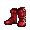 Carmine Red Buckle Boots - virtual item