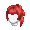 Girl's Layered Ponytail Red (Dark) - virtual item (Questing)