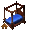 Gothic Bed with blue silk - virtual item (Questing)