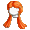 Girl's Pinned Pigtail Orange (Dark) - virtual item (questing)