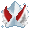 Astra: Perky Red and White Wolf Ears - virtual item (Donated)
