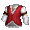 Christian Siriano's Ruffled Red Vest and Shirt - virtual item (Donated)