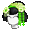 Green Geisha Wig - virtual item (donated)