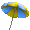 Blue & Yellow Beach Umbrella - virtual item (Questing)