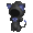 Blue Ribboned Black Cat Hooded Jumper - virtual item (Questing)