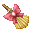 Raspberry Bow Witchling Broom - virtual item (Questing)