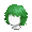 Girl's Modish Hair Green - virtual item (questing)