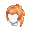 Girl's Layered Ponytail Orange (Dark) - virtual item (questing)