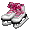 White with Pink Ice Skates