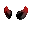 Red and Black Long Horns of the Demon - virtual item