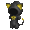 Yellow Ribboned Black Cat Hooded Jumper - virtual item (Bought)