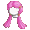 Girl's Pinned Pigtail Pink (Dark) - virtual item (questing)