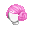 Girl's Sidebun Pink (Dark) - virtual item (Questing)