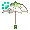 Gaia Item: [Animal] Green Transparent Floral Umbrella