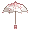Pink Transparent Floral Umbrella - virtual item