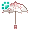 [Animal] Pink Transparent Floral Umbrella - virtual item