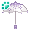 Gaia Item: [Animal] Purple Transparent Floral Umbrella